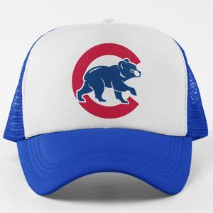 NEW Chicago Cubs Alt C Bear Foam Trucker Snapback Hat 2-TONE BLUE WHITE
